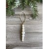 Handmade Set of 3 Natural Wood Bead Christmas Ornaments Decor
