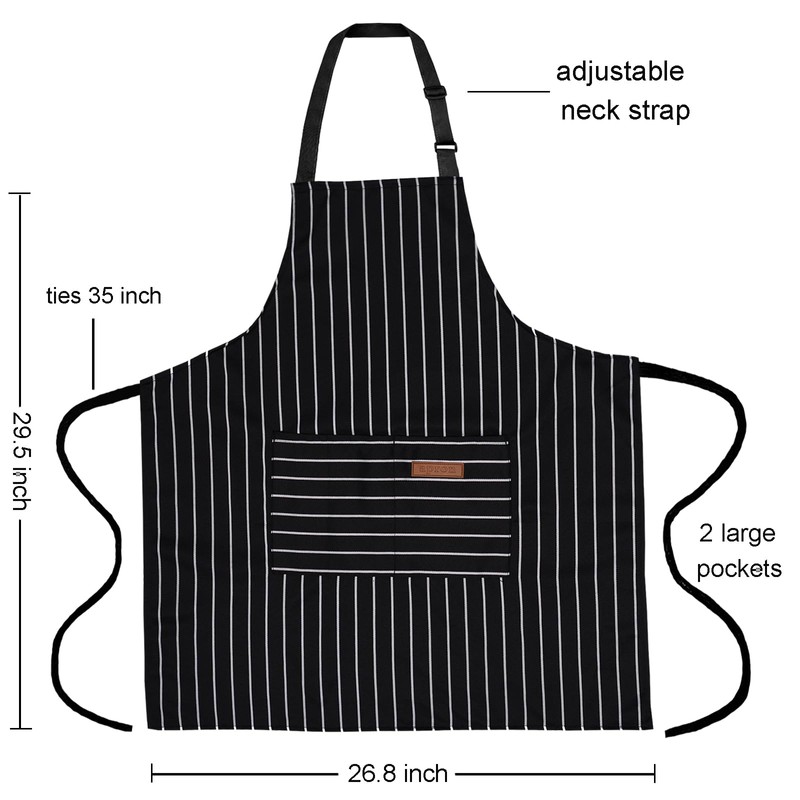 XIEJINJIA 2 Pack Adjustable Apron with Pockets Chef Kitchen Restaurant