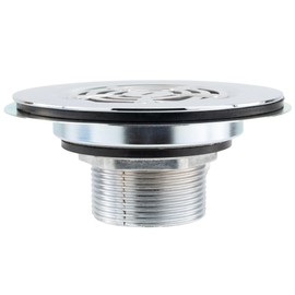 Factory RV Shower Pan Drain | Stainless Steel, Fits 3" Shower Pan Openings | 1 ½" Threaded Pipe Compatible | Low-Profile 2" Height, 2 ⅝" Strainer | Clog Resistant | Easy Installation for RV Bathrooms