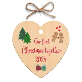 Second Ave Our First Christmas Together Wooden Hanging Heart Christmas Xmas Tree Decoration Bauble