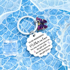 Wrpixe Mother In Law Christmas Gifts Birthday Anniversary EngagementGift from Daughter Son in Law Wedding Gift for Mom Mother Mothers Day Gifts for Her Keychain Basket Stuffers