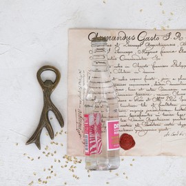 Creative Co-Op 6" L Cast Aluminum Antler Bottle Opener, Antique Gold Finish