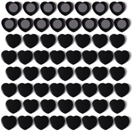 PYJLBX Magnete für Magnettafel - 60 Stück Magnet Stark Herz, Mini Kühlschrankmagnete & Whiteboard Magnete Schwarz | Dekorative Klein Magneten Starker Halt für Pinnwand, Magnetwand, Foto, Büro, Schule