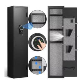 Fireproof Large Gun Safe Fireproof Electronic Fingerprint Safe Cabinet US Warehouse in Stock Free ShippingMaterial: cold rolled steel, door thickness: 1MM, Dimension (L x W x H): H1320*W250*D230MM
