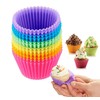 Reusable Silicone Baking Cups, Pack of 12, Multicolor (12 Pcs)