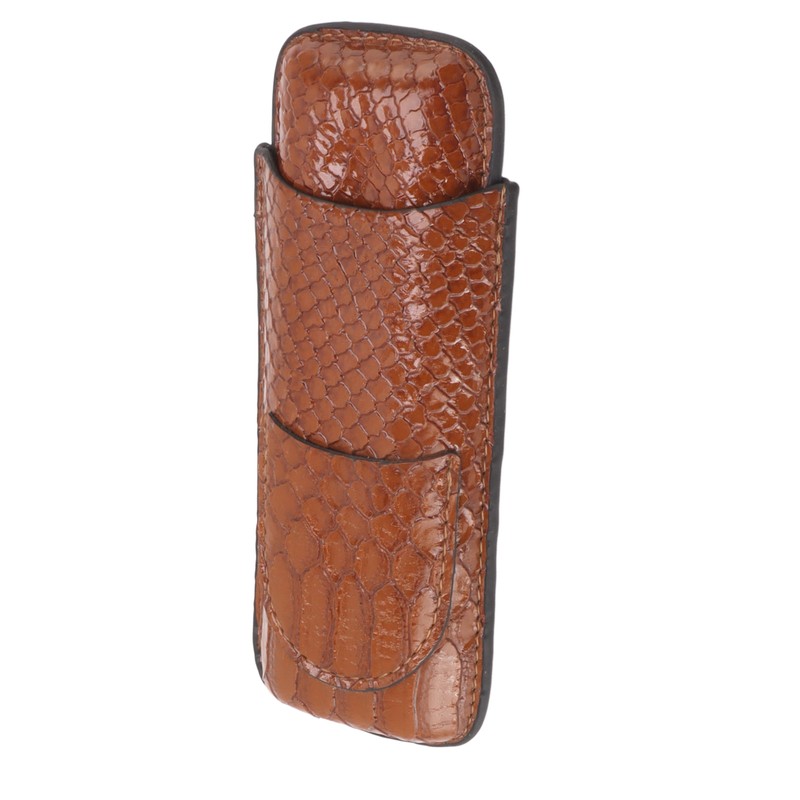 2 Finger Cigar Case Portable Waterproof Lightweight Artificial Leather Cigar