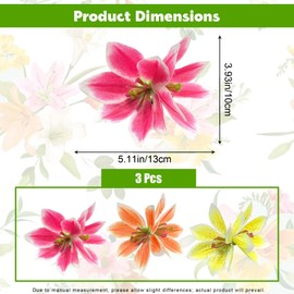 JazSwirl 3 Pack Hawaiian Flower Hair Clips for Women, 5.1 x 3.9 Inch Tropical Hibiscus Plumeria Hair Clip, Luau Beach Hair Accessories, Hawaii Flower Hair Clip for Party Costume Dance Photo Props