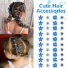YISSION 40 Pcs Mini Dark Blue Flower Hair Clips Cute