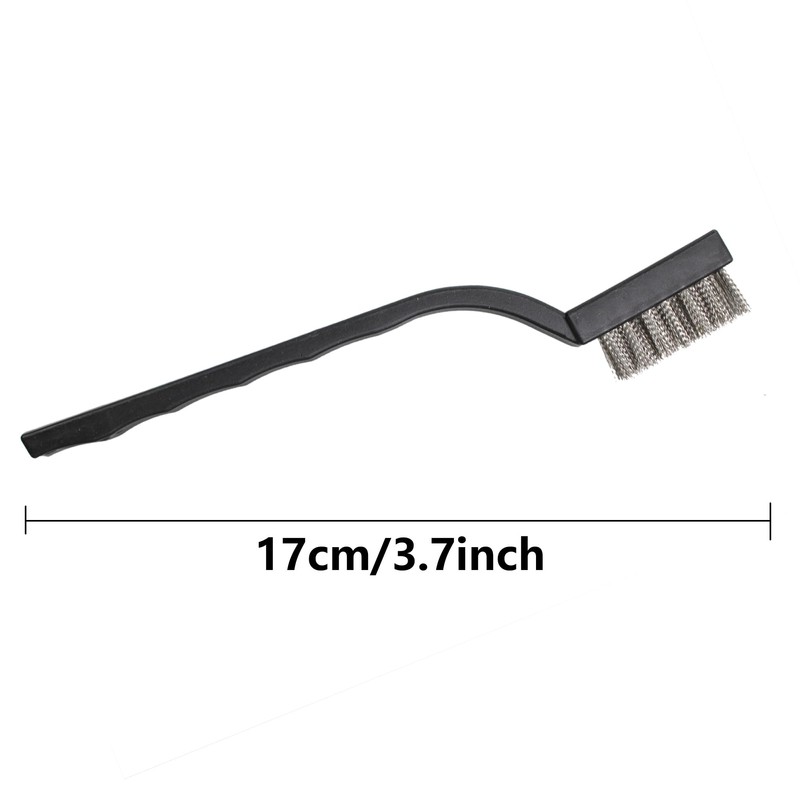 Septe Mini Black Stainless Steel Nylon Wire Brush, Crank Design,