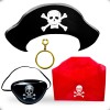 Sombrero Pirata Plata Y Parche Calavera Fiesta Halloween Dis