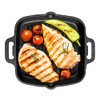 Highkind Pre-Seasoned Cast Iron Grill Pan (10.5 Inches) Square Grill