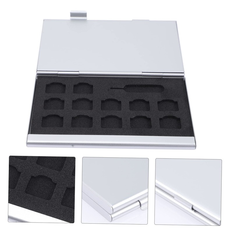 TEHAUX Memory Card Storage Box Shockproof Sim Cards Organizer Compact