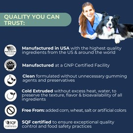 Advanced Hip & Joint Supplements for Dogs, USA Made with Glucosamine & Green Lipped Muscle for Mobility Health, 60ct