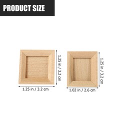 LUOZZY 6 Pcs Miniature Photo Frame Dollhouse Accessories Tiny Wood Picture Frame for DIY Craft