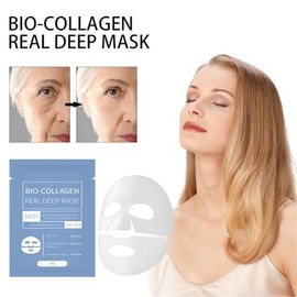 Mascarilla Coreana de Colágeno Profundo,Mascarilla Facial de Colágeno Antiarrugas con Efecto Tensor, Iluminar, Reducir los Poros, Mascarillas Faciales Coreanas Peel Off