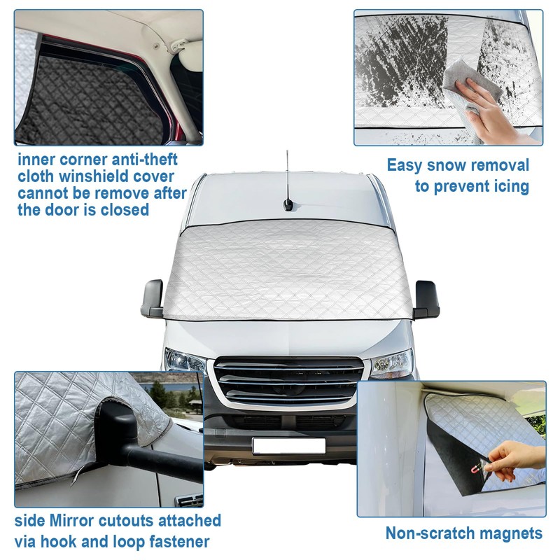 luolety Front Windscreen Wrap Cover for Ford Transit Custom 2012-2022,