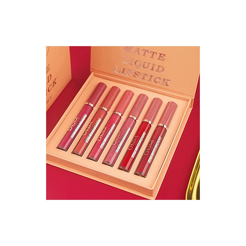 evpct- Juego de 6 pintalabios líquidos mate, kit de maquillaje