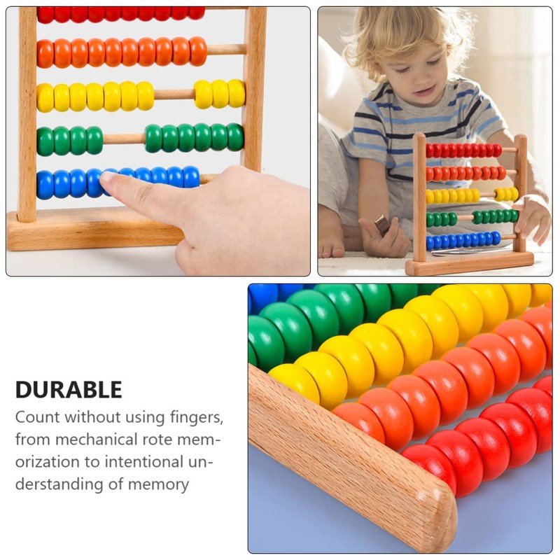 Toyvian Abacus Colorful Bead Wood Classic Abacus Counting Tool Portable