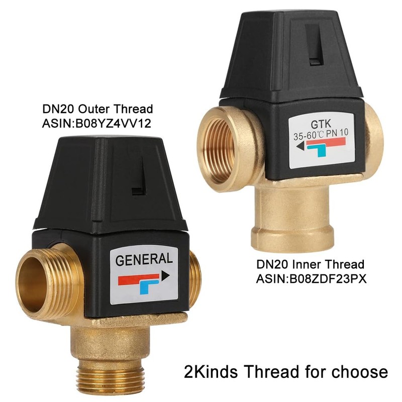 Thermostatic Mixer Valve Solar Water Heater 3 Way DN20(G3/4) Male
