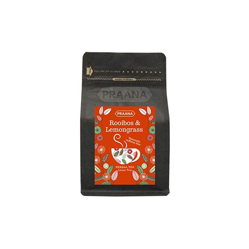 PRAANA TEA Rooibos and Lemongrass Herbal Tea, 100 g