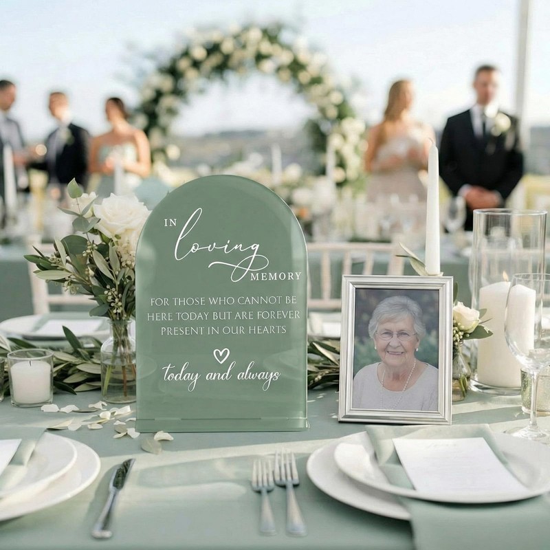 Junkin in Loving Memory Wedding Sign with Stand 5" x