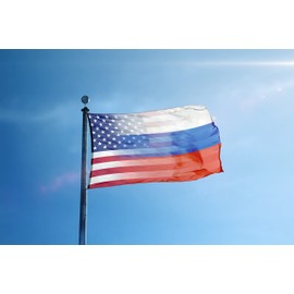 Bandera híbrida rusa americana de 3 x 5 pies: pancarta 100% poliéster, ojales de latón y cabecera de lona fuerte, para uso en exteriores o interiores