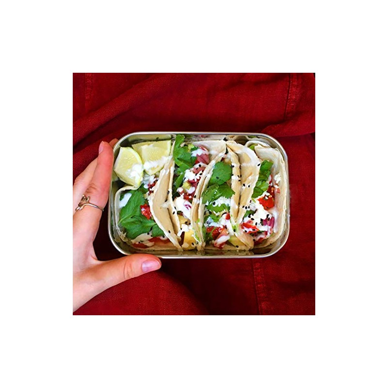 ecoGecko® Premium Stainless Steel Lunch Box with Bamboo Lid Including