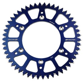 SCAR Aluminium Sprocket Compatible with Yamaha YZ YZF WRF YZFX 125 250 450 99-23, Blue - 50 Teeth