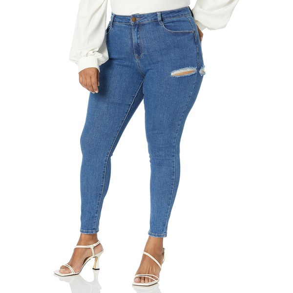 Avenue Plus Size Jean H Emily in Sapphire, Size 14