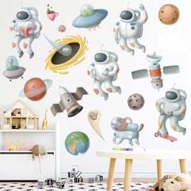 DaraBaby Vinil Decorativo Infantil Astronauta Cohete Nave Niño Ó Bebe