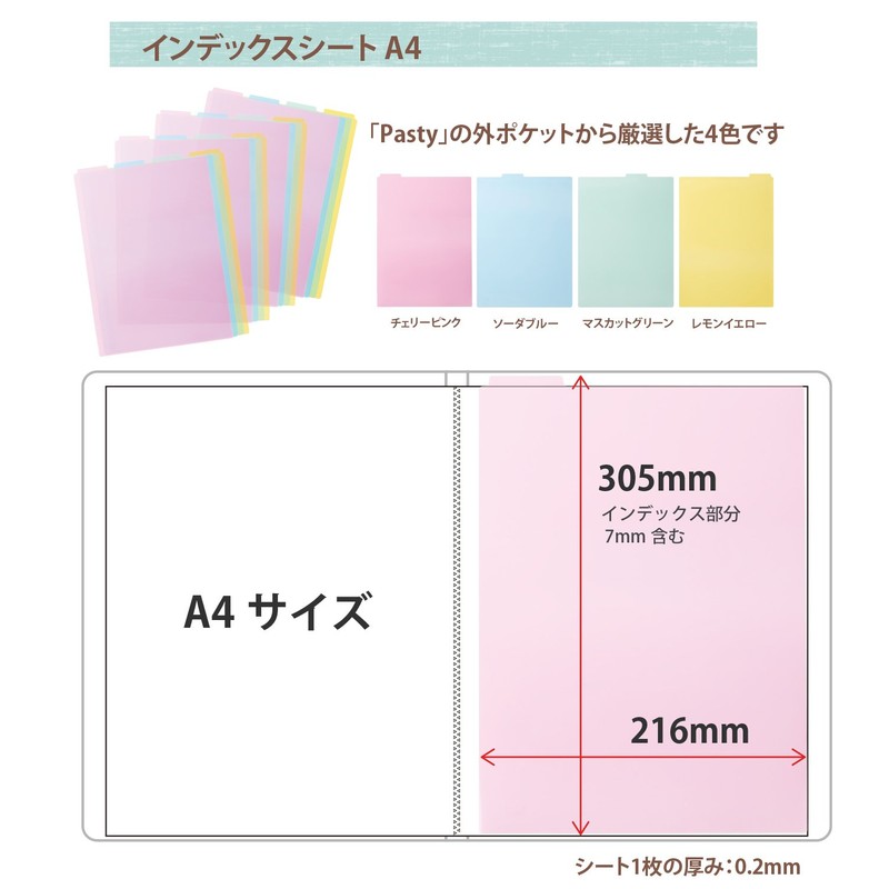 Plus Index Sheet A4 Vertical Pasty Pasty Dedicated 4 Colors