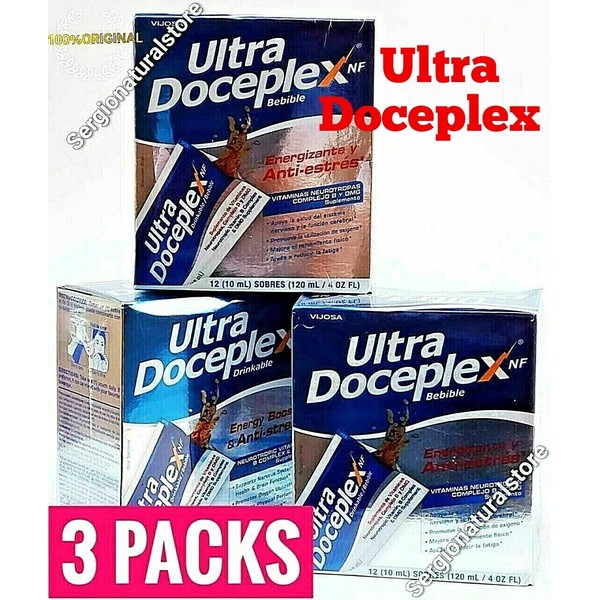 3 Boxes ULTRA DOCEPLEX NF 36 Bags SUPPORT ANTIESTRES ENERGY BOOSTER ANTI-STRESS