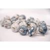 PUSHPACRAFTS Hand Painted Ceramic Cupboard Drawer Knobs 20 Pieces Grey