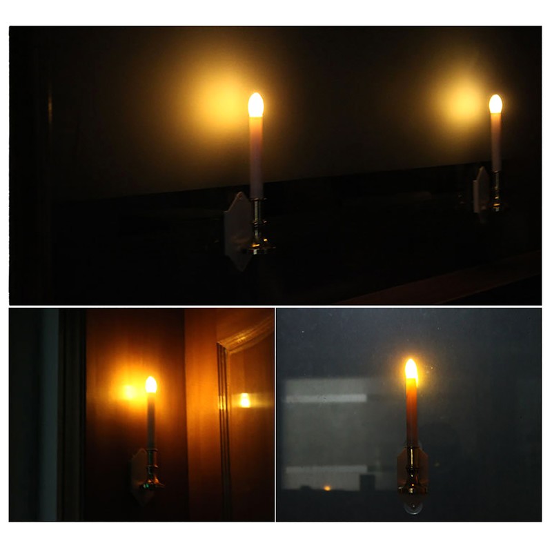 2Pcs Solar Power Candle Lamp Outdoor Flameless Candle Lamp Home