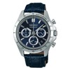 Seiko Selection Men's Quartz Chronograph, Dial: Blue, Band: Blue (Leather),