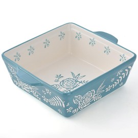 Wisenvoy Baking Dish 8x8 Baking Pan Brownie Pan Casserole Dish Hand-Painted Casserole Dishes For Oven Lasagna Pan