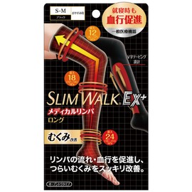 Slim Walk Compression Socks Medical Lymph Socks Long Toeless Black S-M Compression Swelling