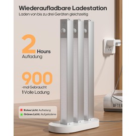 Goodea 18 cm 8000 K Slim Bright Cabinet Lighting Wireless with Charging Station, Pack of 6 Dimmable Cabinet Light with Motion Sensor for Wardrobe, Bookcase, Stairs, Hallway, RV