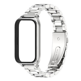 MIJOBS Strap for Xiaomi Smart Band 9 Active/Redmi Smart Band 3 Stainless Steel Replacement Wrist WatchBand for Xiaomi Mi Band 9 Active Fitness Tracker