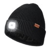 YunTuo Fleece Lined Hat with Light, USB Rechargeable LED Beanie