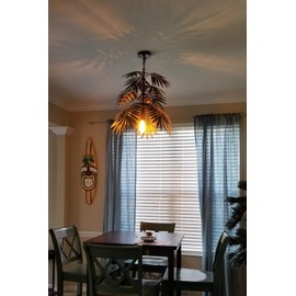 Newrays Vintage Adjustable Tropical Coconut Leaves Chandelier Unique Rustic Tree Lamps Living Room Dining Rooms Bedrooms Kitchen Hanging Lighting Fixtures