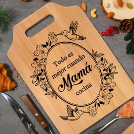 Regalos para mamá, Gifts for Mom Spanish, Mom Birthday Gifts Spanish Cutting Board, regalos de cumpleaños para mamá