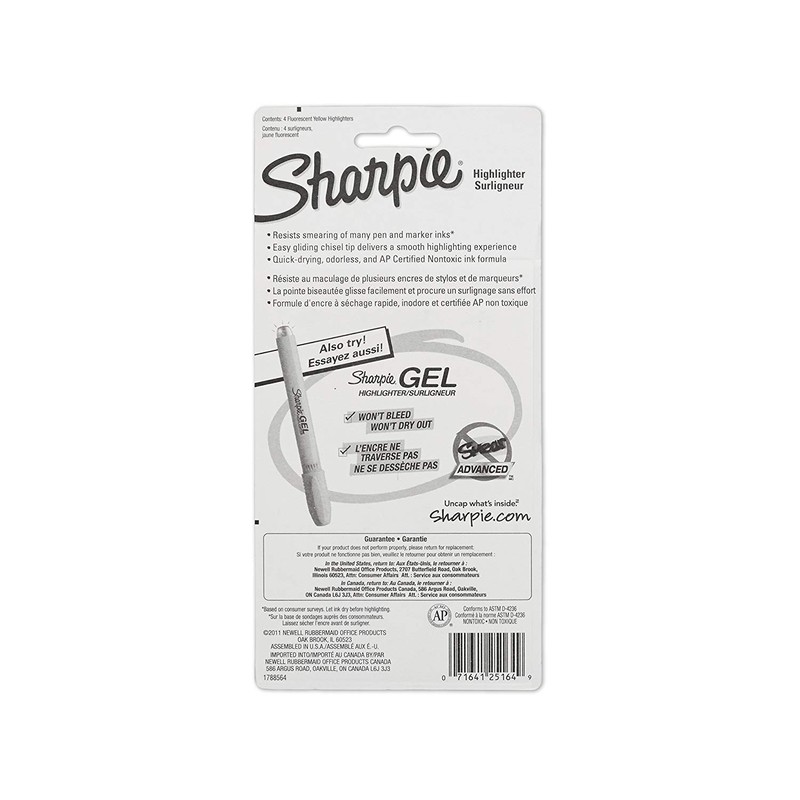 Sharpie Tank Highlighters, Chisel Tip, Yellow, 8-Count + 2 Bonus