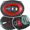 2 Audiobank 6x9 700 Watt 3-Way Red Car Audio Stereo