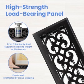 Howeall 4x12 Inches 2 Pack Heavy Duty Walkable Floor Register Easy Adjust Air Supply Lever Floor Vents - Charlotte Design - Vent Cover for Home Floor - Oil Rubbed Bronze