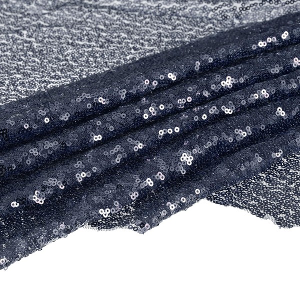 MECCANIXITY Sequin Fabric Navy Blue, 4 Yards Length 4.2 Feet