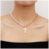 Iaceble Boho White Cross Choker Necklace Faith Cross Pendant Necklace