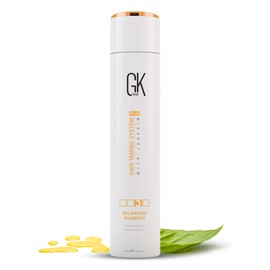 GK HAIR Global Keratin Balancing Shampoo (300 ml/10.1 Fl Oz) for greasy and colour-treated hair deep cleansing, restores the pH value. Ideal for overstressed and environmentally damaged hair