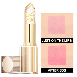 Colour Changing Lipstick, Transfer Proof & Long Lasting PH Lipstick with Gold Foil, Clear Lip Stick That Changes Color, 24H Moisturizing Glossy Shine Lip Stick for Women