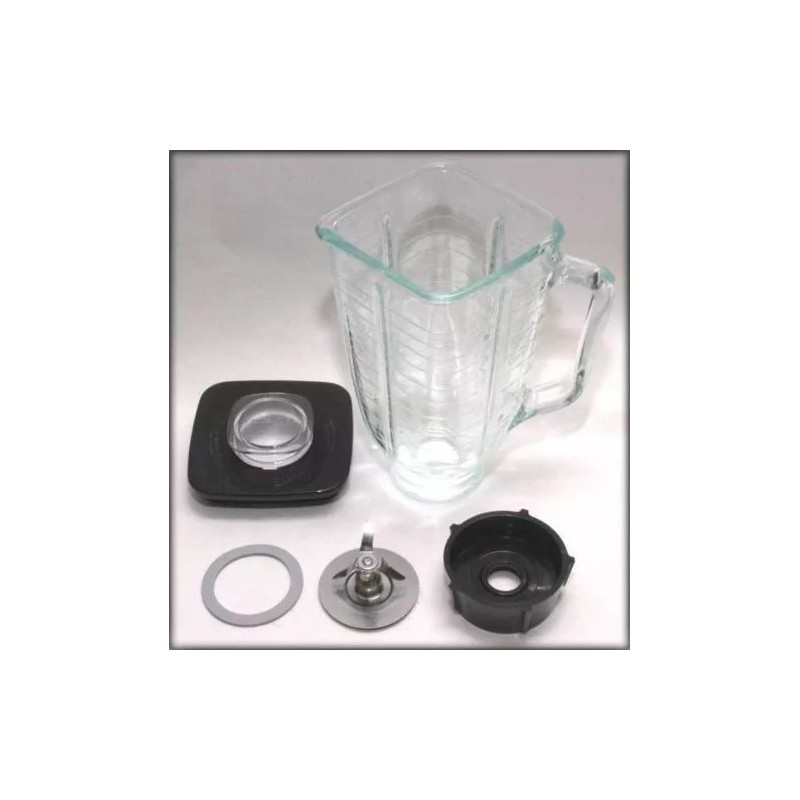 Brentwood 5 Cup Square Top 6 Piece Complete Glass Jar